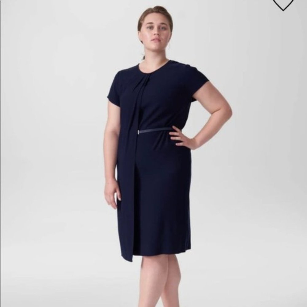 Universal Standard Vesper Workwear Dress Navy